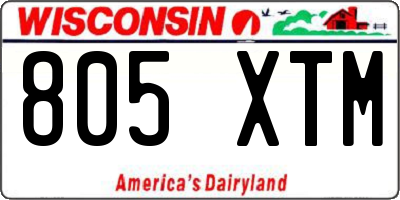 WI license plate 805XTM