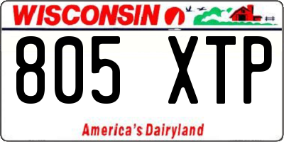 WI license plate 805XTP