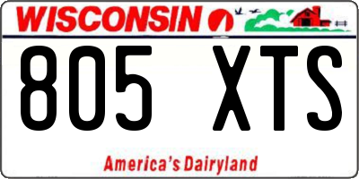 WI license plate 805XTS