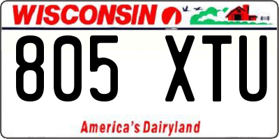WI license plate 805XTU