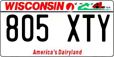 WI license plate 805XTY