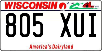 WI license plate 805XUI