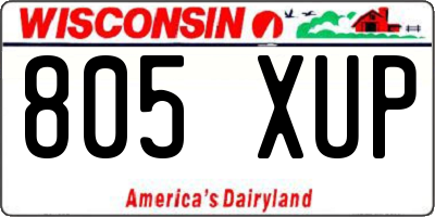 WI license plate 805XUP