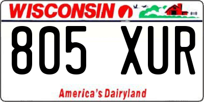 WI license plate 805XUR