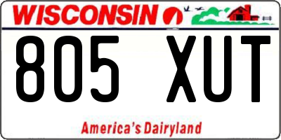 WI license plate 805XUT