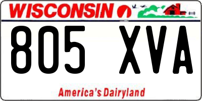 WI license plate 805XVA