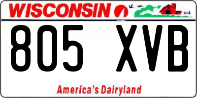 WI license plate 805XVB