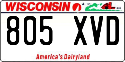WI license plate 805XVD