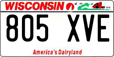 WI license plate 805XVE