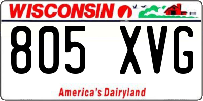 WI license plate 805XVG
