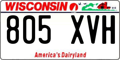 WI license plate 805XVH