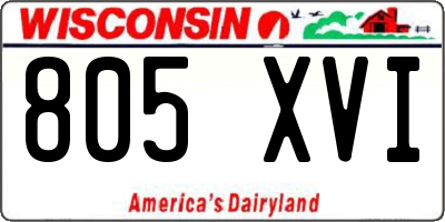 WI license plate 805XVI