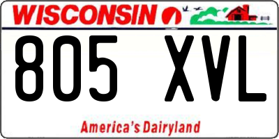 WI license plate 805XVL