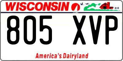 WI license plate 805XVP