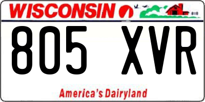 WI license plate 805XVR