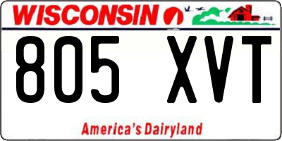 WI license plate 805XVT