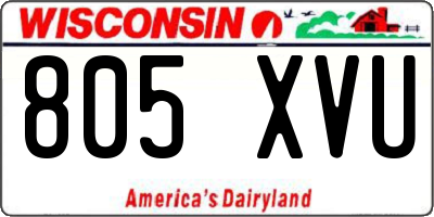 WI license plate 805XVU