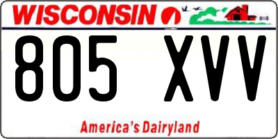 WI license plate 805XVV