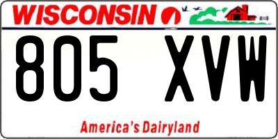 WI license plate 805XVW