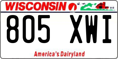 WI license plate 805XWI