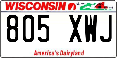 WI license plate 805XWJ