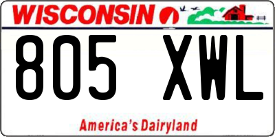 WI license plate 805XWL