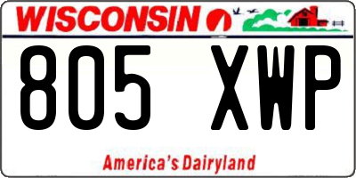 WI license plate 805XWP