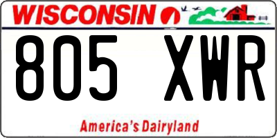 WI license plate 805XWR