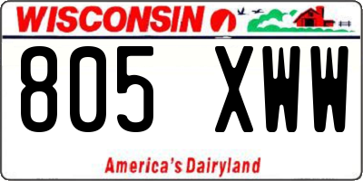 WI license plate 805XWW