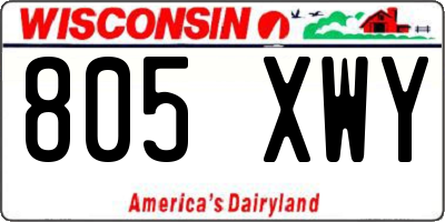 WI license plate 805XWY