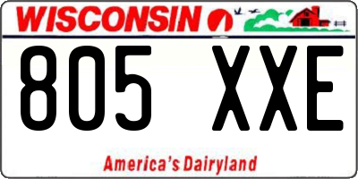 WI license plate 805XXE