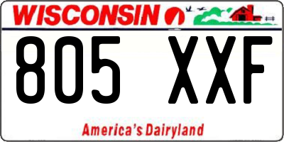 WI license plate 805XXF
