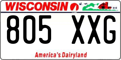 WI license plate 805XXG