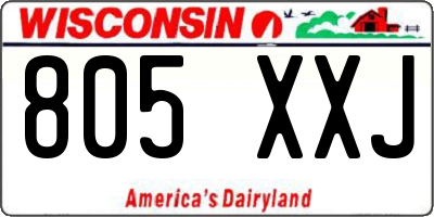 WI license plate 805XXJ