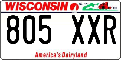 WI license plate 805XXR