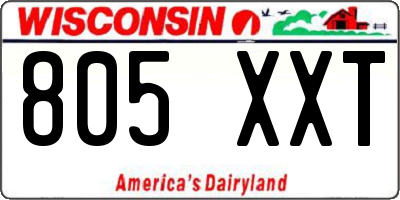 WI license plate 805XXT