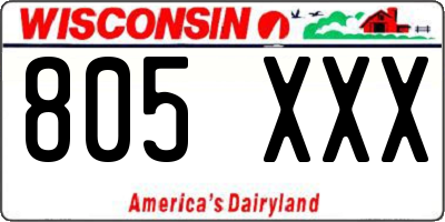 WI license plate 805XXX