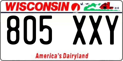 WI license plate 805XXY
