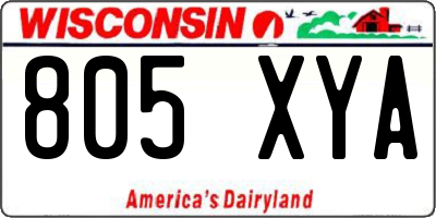 WI license plate 805XYA