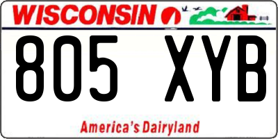 WI license plate 805XYB
