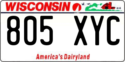 WI license plate 805XYC