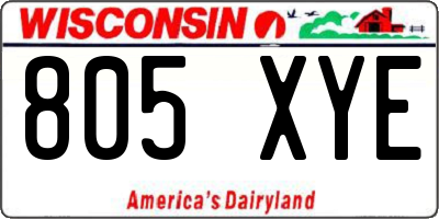WI license plate 805XYE