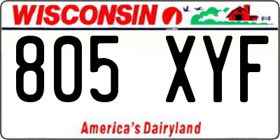 WI license plate 805XYF
