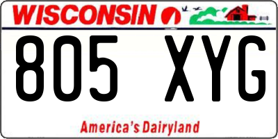 WI license plate 805XYG