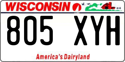 WI license plate 805XYH