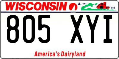 WI license plate 805XYI