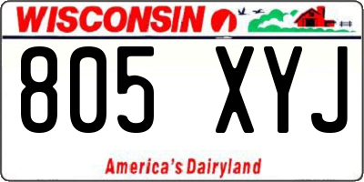 WI license plate 805XYJ