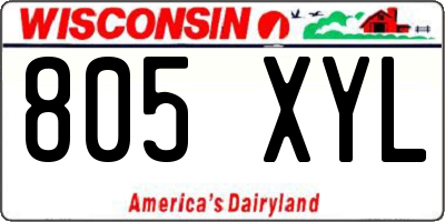 WI license plate 805XYL