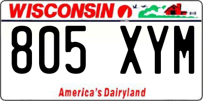 WI license plate 805XYM