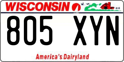 WI license plate 805XYN